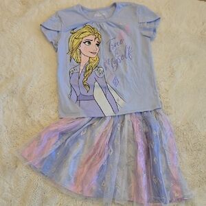 Disney's Frozen Elsa T-Shirt & Tulle Skirt Set